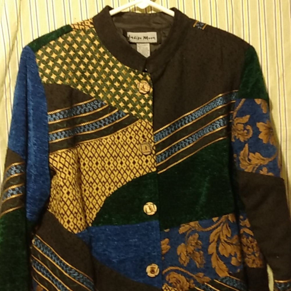 Indigo Moon Vintage Medium Size Patchwork Artsy N… - image 2